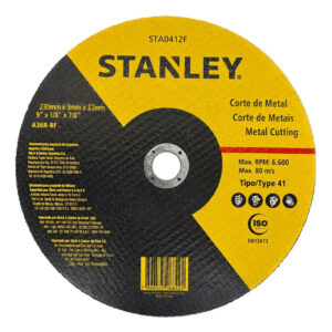 STANLEY STA0412F — Disco de Corte - Metal 9" X 3,0MM X 7/8''