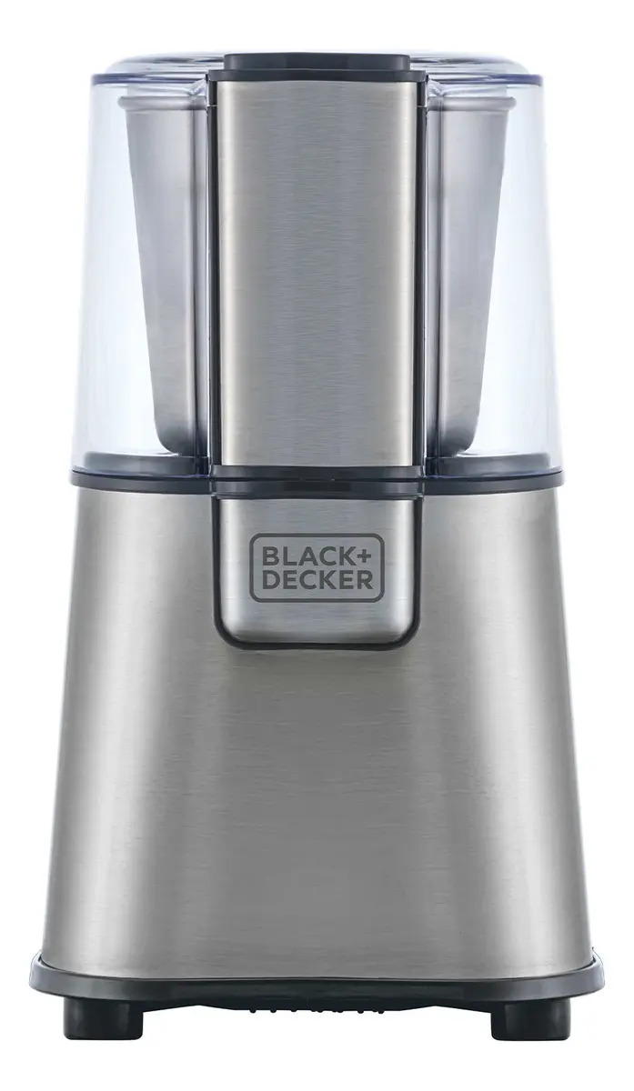 Black+decker MG200-B2 — Gourmand Gris - Moedor de Grãos, Ajuste de Moagem com Botão Pulsar, Corpo e Lâmina em INOX, 220V