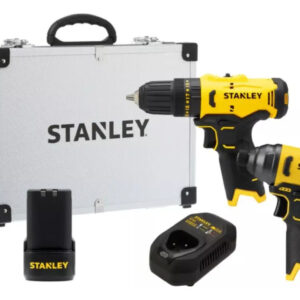 STANLEY SCHI10D2FK-BR — Combo Paraf / Furad de Impacto 3/8" (10MM) e Paraf de Impacto 1/4" (6,35MM) Íon de Lítio 12V Max* C/ 2 Bat (2AH), Carregador