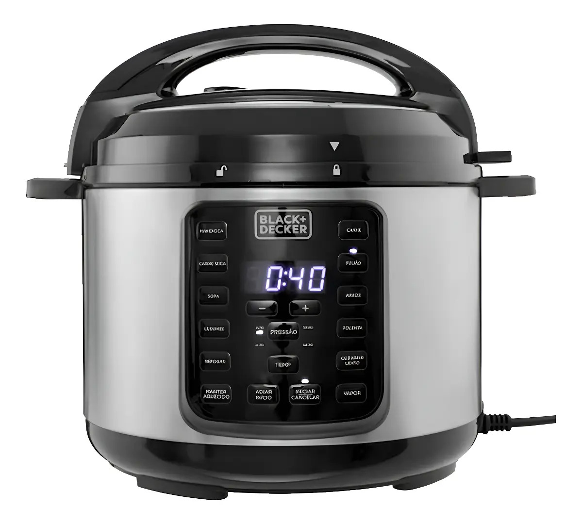 Black+decker PP900G-B2 — Gourmand Gris, Panela de Pressão Elétrica Multifuncional 5L, Paneil DIGITAL,11 Programas de Preparo, 9 Dispositivos de