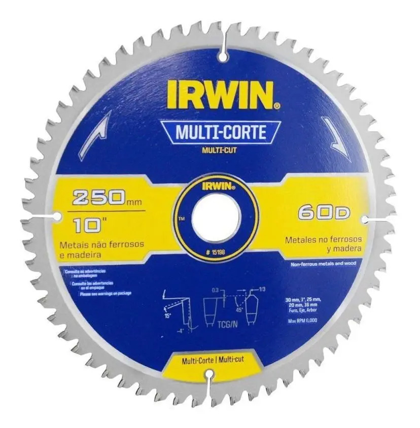 IRWIN Serra Cir Multicorte 250MM X 60D X 30MM