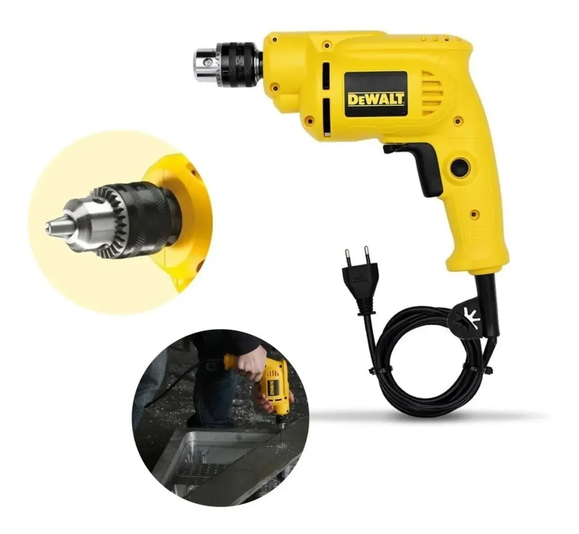 DEWALT DWD010-B2 — Furadeira 1/4" (6,35MM) 380W, Vvr, 220V