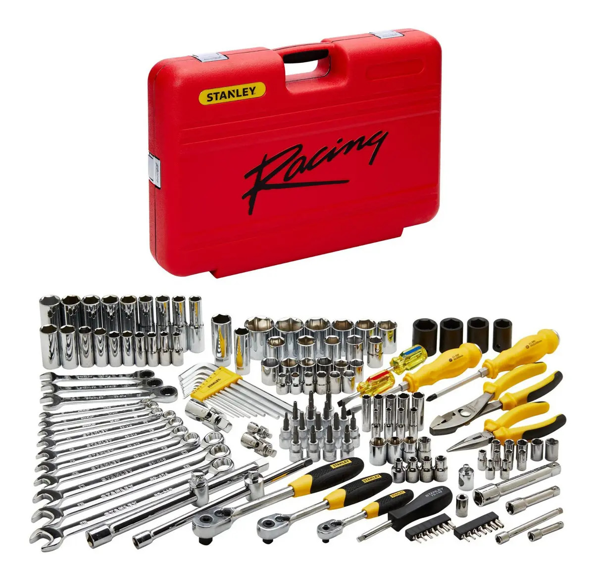 STANLEY R99-150LA — Jogo Soquetes 150 PCS MM POL Encaixe 1/4" - 3/8" - 1/2' - Novo