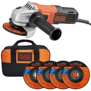 Black+decker G650K5-B2 — Esmerilhadeira de 4-1/2” (115MM) 650W com 2 Discos de Corte, 2 Discos de Desbaste e Bolsa -220V