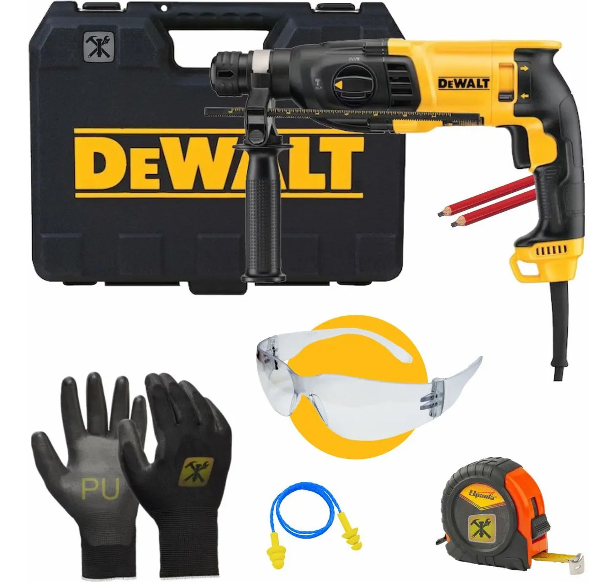 DEWALT D25133KB2 — Martelete Perf/Romp SDS Plus 1" (26MM) 800W, 2,6J, Vvr, 3 Modos, 2,6KG, C/ Maleta, 220V (Nacional)