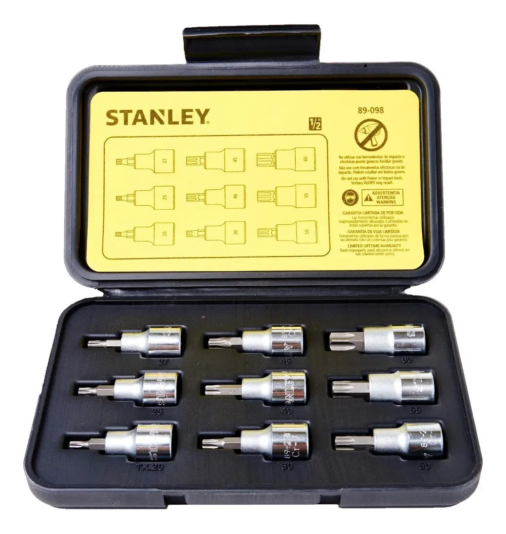 STANLEY Jogo de Chave Soquete Tipo Torx 9PC