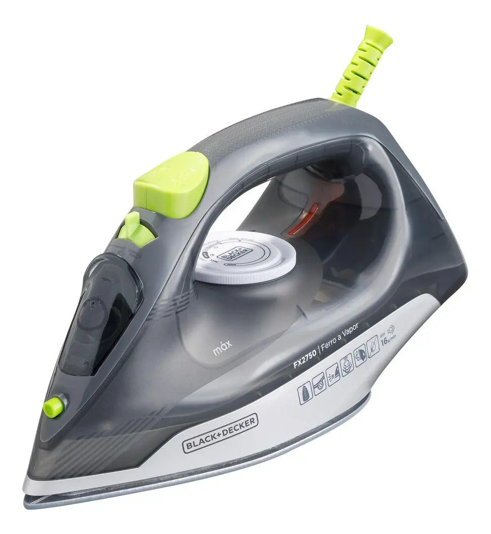 Black+decker FX2750-B2 — Ferro a Vapor C/ Vapor Extra, Base Ceramic Gliss, C/ Antigotejamento, 220V