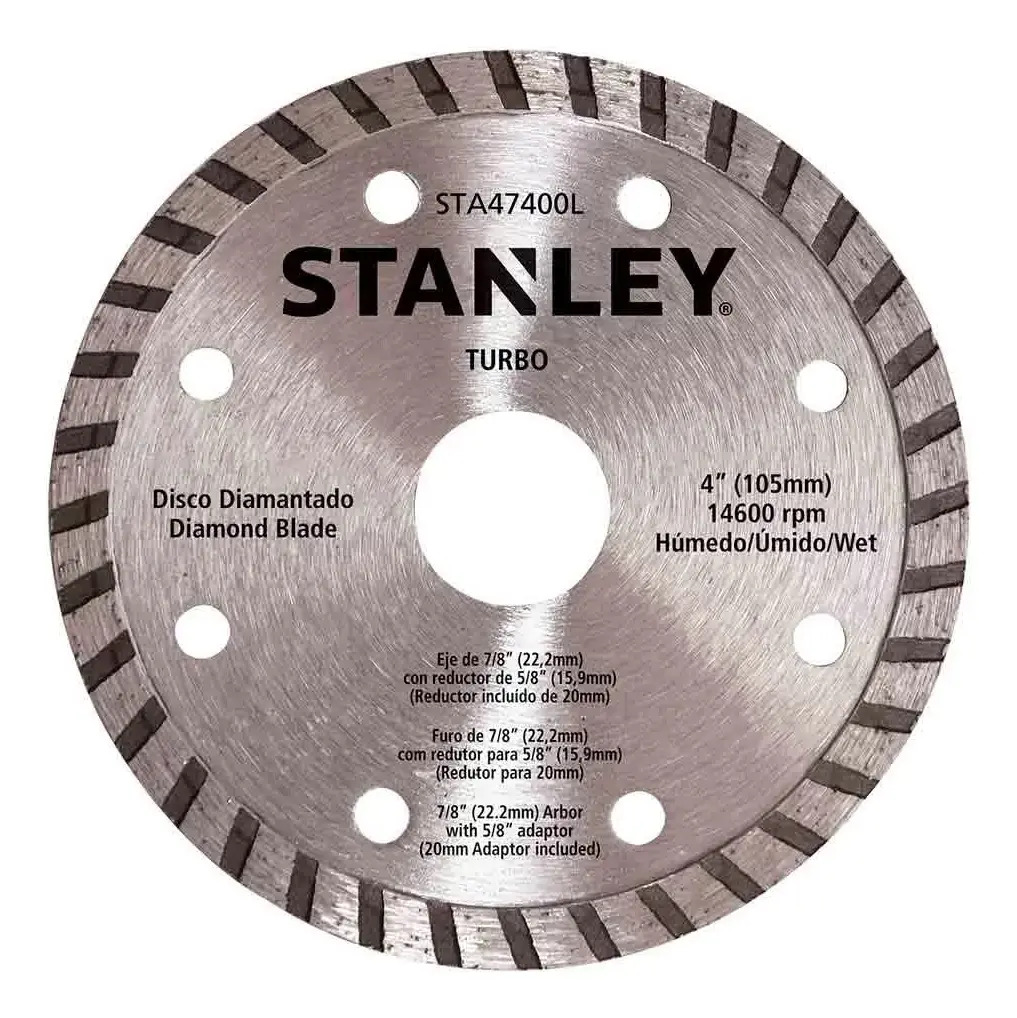 STANLEY STA47400B — Disco Diamantado 4" 105MM - Furo 20MM - Turbo