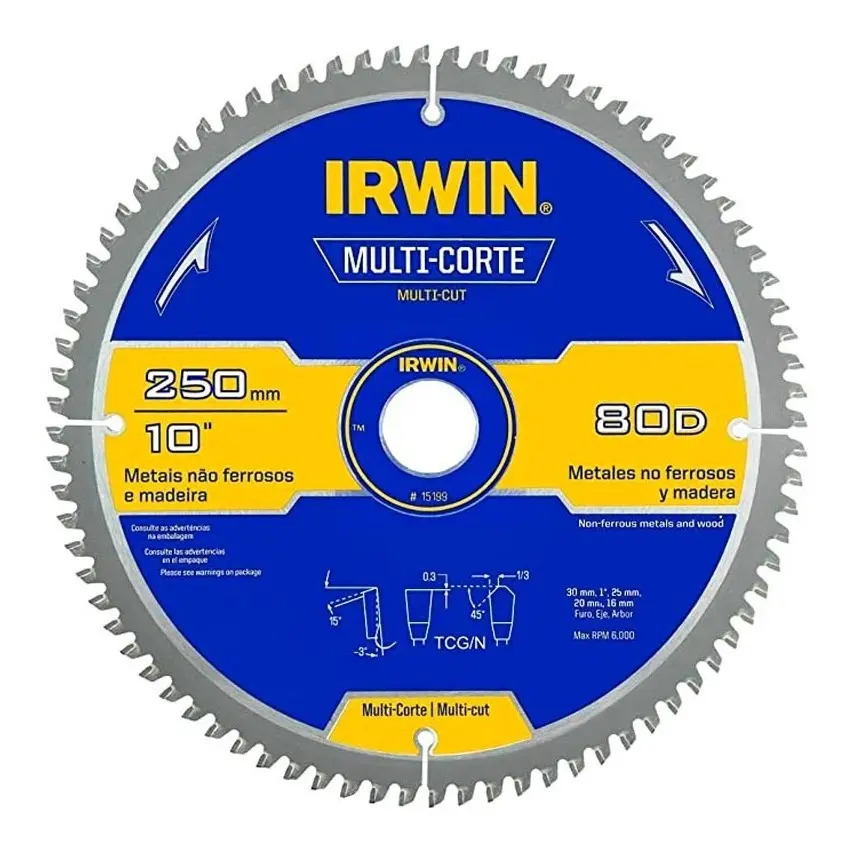 IRWIN Serra Cir Multicorte 250MM X 80D X 30MM