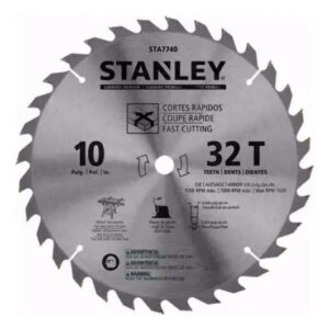 STANLEY STA7740 — Lâmina de Serra Esquadria 10" 32 Dentes - Furo 5/8" (16MM) - Corte Madeira