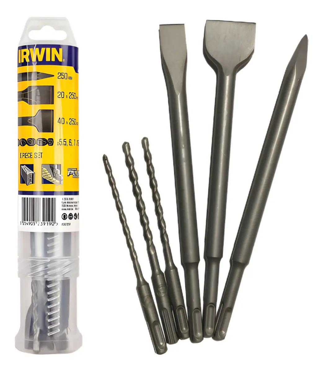 IRWIN IW2027601 — Jogo de Talhadeiras e Brocas Sds+ (6 PCS)