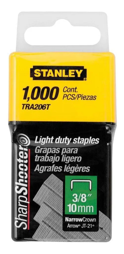 STANLEY TRA206T — Grampos 3/8" - 1.000PC