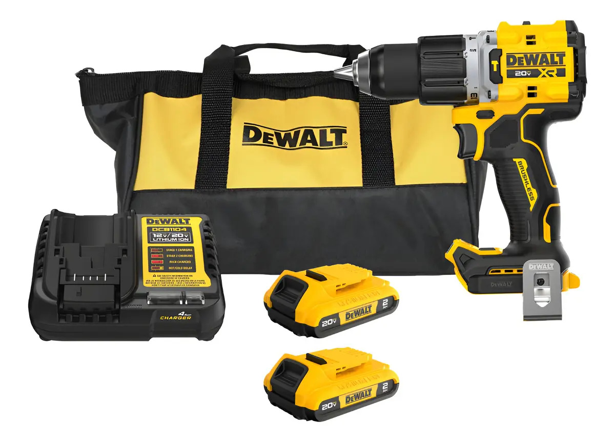 DEWALT DCD806D2-BR — Parafusadeira/Furadeira de Impacto Compacta 1/2" (13MM) 20V Max* LI-Ion Brushless 2 Baterias 2AH (DCB203) Carregador Bivolt