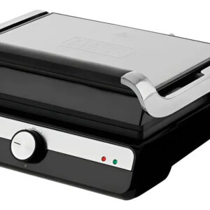 Black+decker G1500G-B2 — Gourmand Gris - Grill Elétrico Abertura 180°,CHAPAS Removíveis, Prensa Articulada, 5 Níveis de Altura, Cont. Temperatura,