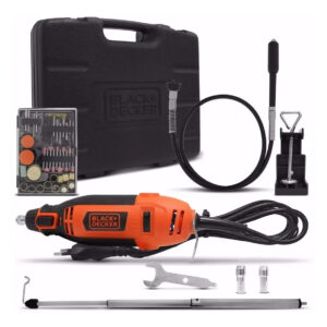 Black+decker RT18KA-BR — Micro Retífica 180W com Controle de Torque com 113 Acessórios + Maleta 127V