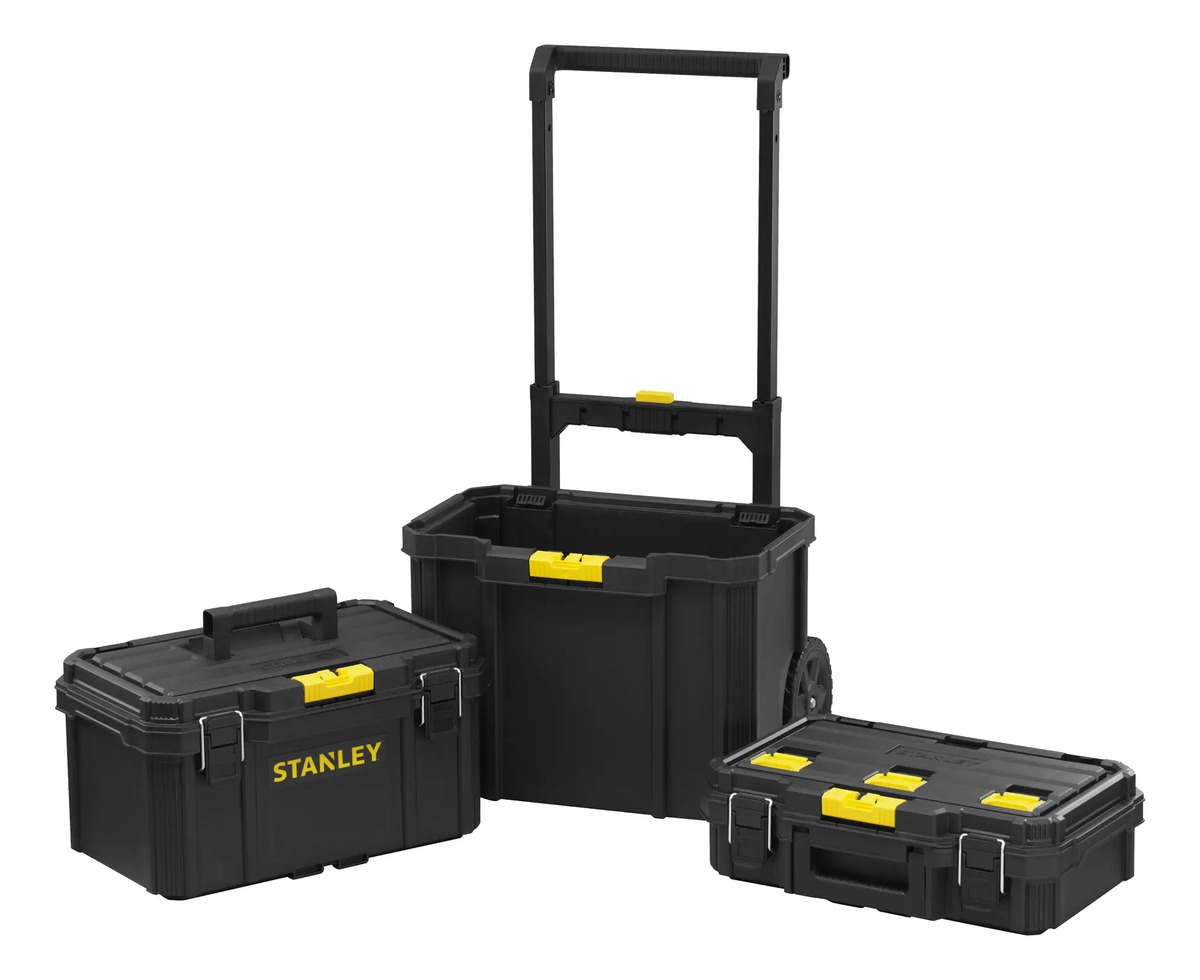 STANLEY STST83319-1 — Caixa 3 em 1 Quick-Link com Rodas 7" Revestida de Borracha