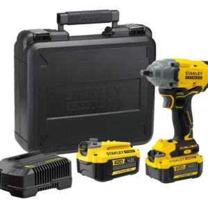 STANLEY SBW920M2K-BR — Chave de IMPACTO.1/2"(13MM) 20V Max* LI-Ion Brushless, 370NM, 2 Bat 4AH (SB204) Carreg Biv (SC400) e Maleta
