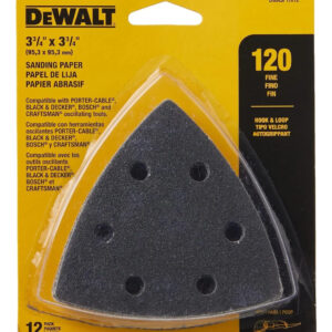DEWALT DWASPTRI12 — Lixas Triangulares Plumadas 3 1/4" - Grão 120 - (DCS356B|SCT500D1K|MTX20K3B)
