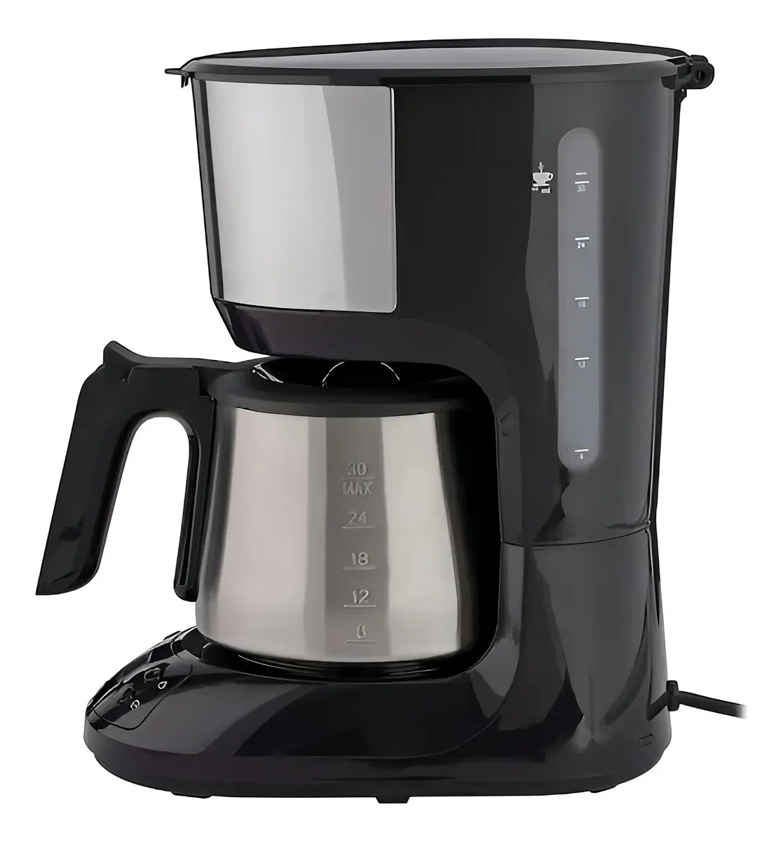 Black+decker CM250P-BR — Cafeteira Elétrica Programável, 30 Cafés, Jarra em INOX, Função Manter Aquecido, Desligamento Automático, 127V
