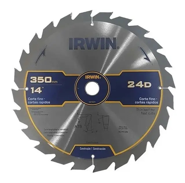 IRWIN IW14311 — Serra Cir-Cortes Rápidos 350MM X 24D X 30MM