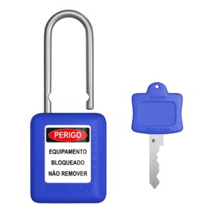 Cadeado Bloqueio Hast Metal Azul - 38X6,3MM