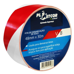 Fita Demarcacao Solo Verm/Branco - 48MMX30M