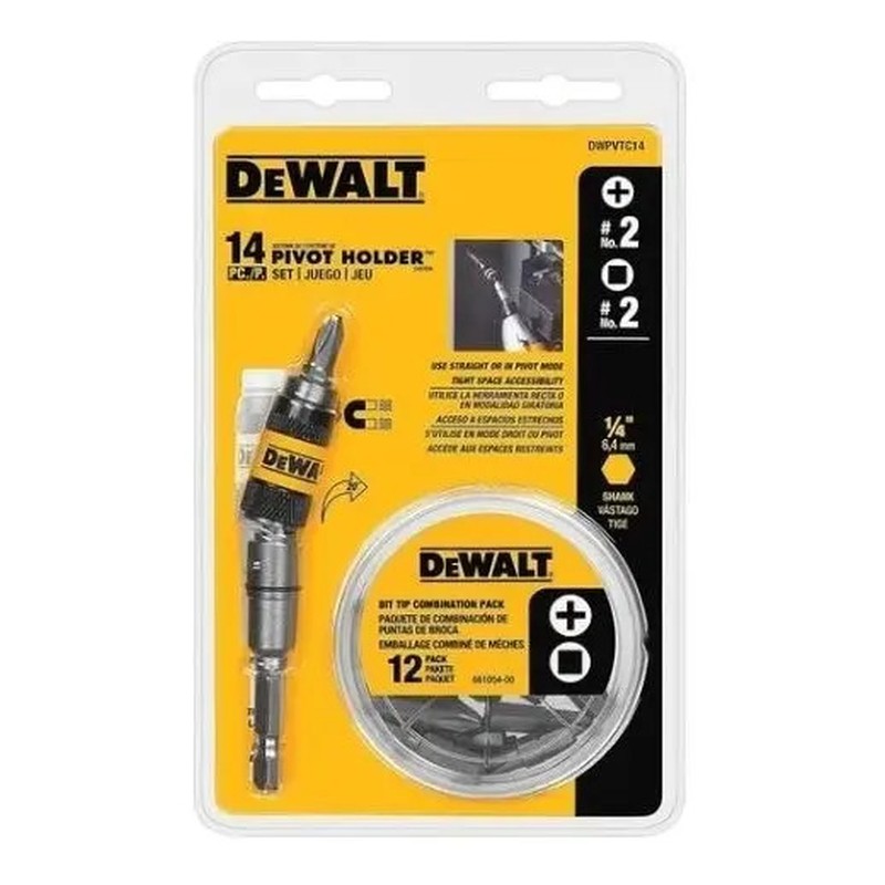 DEWALT DWPVTC14 — Adaptador Angular P/Parafusadeira 14PCS